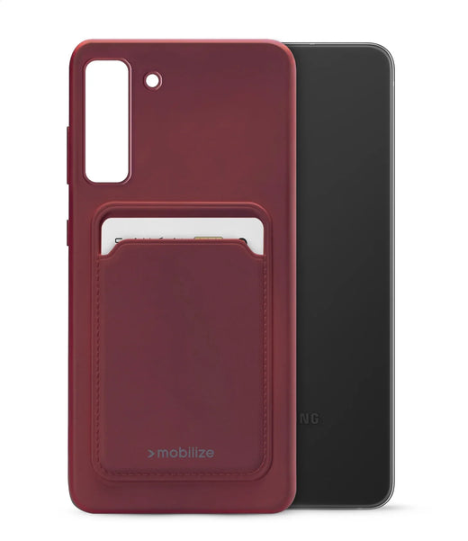 Mobilize Rubber Gelly Card Case Samsung Galaxy S21 Fe 5G Matt Bordeaux - Essentify