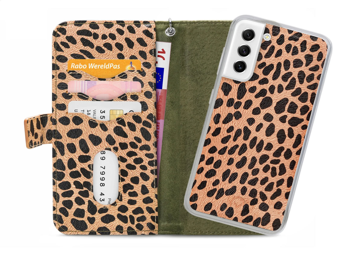 Mobilize 2In1 Magnet Zipper Case Samsung Galaxy S21 Fe 5G Olive/Leopard - Essentify