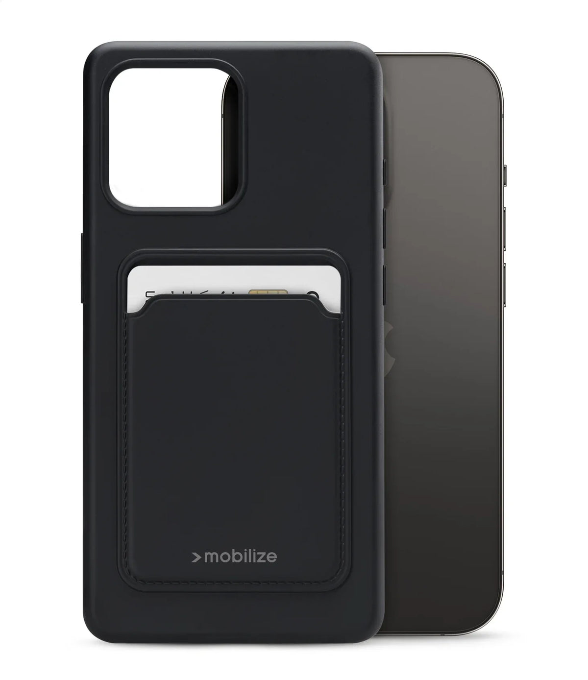 Mobilize Rubber Gelly Card Case Apple Iphone 14 Pro Matt Black - Essentify