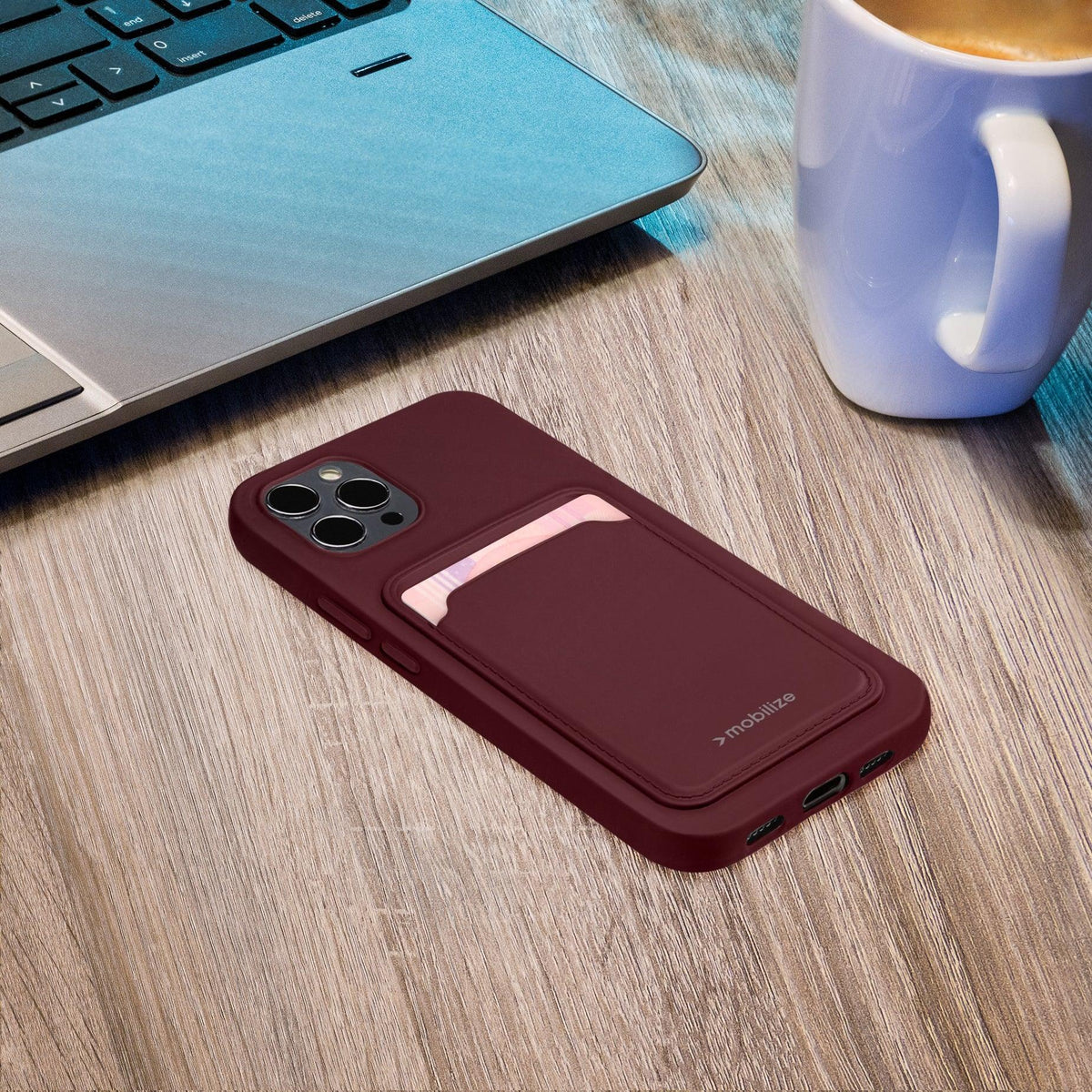 Mobilize Rubber Gelly Card Case Apple Iphone 14 Pro Matt Bordeaux - Essentify