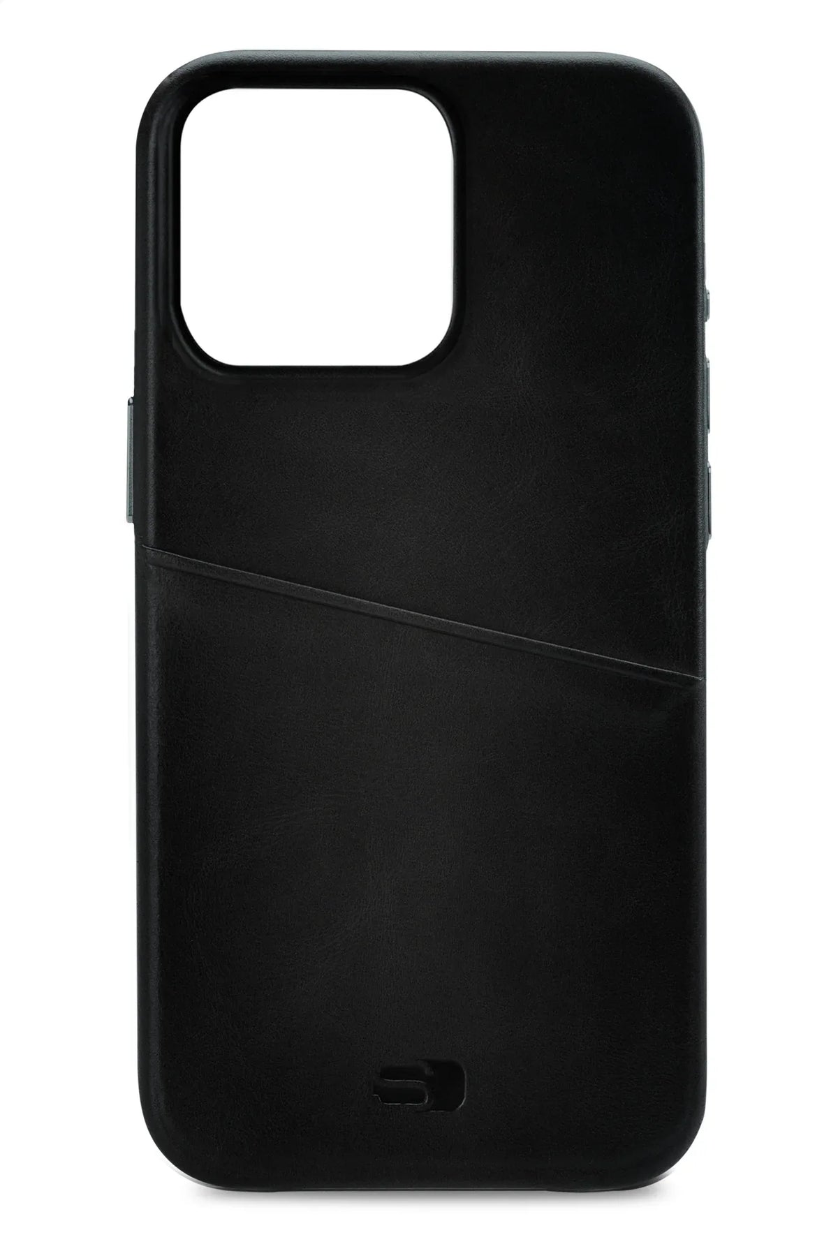 Senza Pure Leather Cover With Card Slot Apple Iphone 14 Pro Deep Black - Essentify