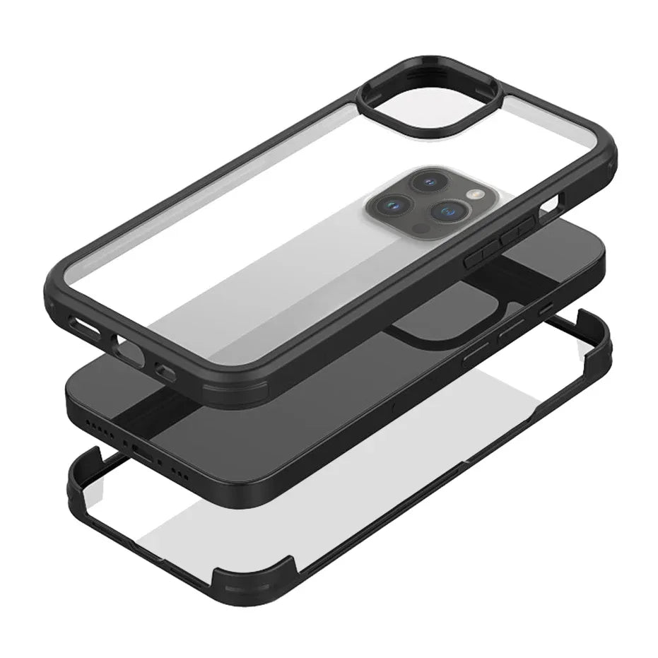 Mobilize Tempered Glass 360 Protection Case Apple Iphone 14 Pro Black - Essentify
