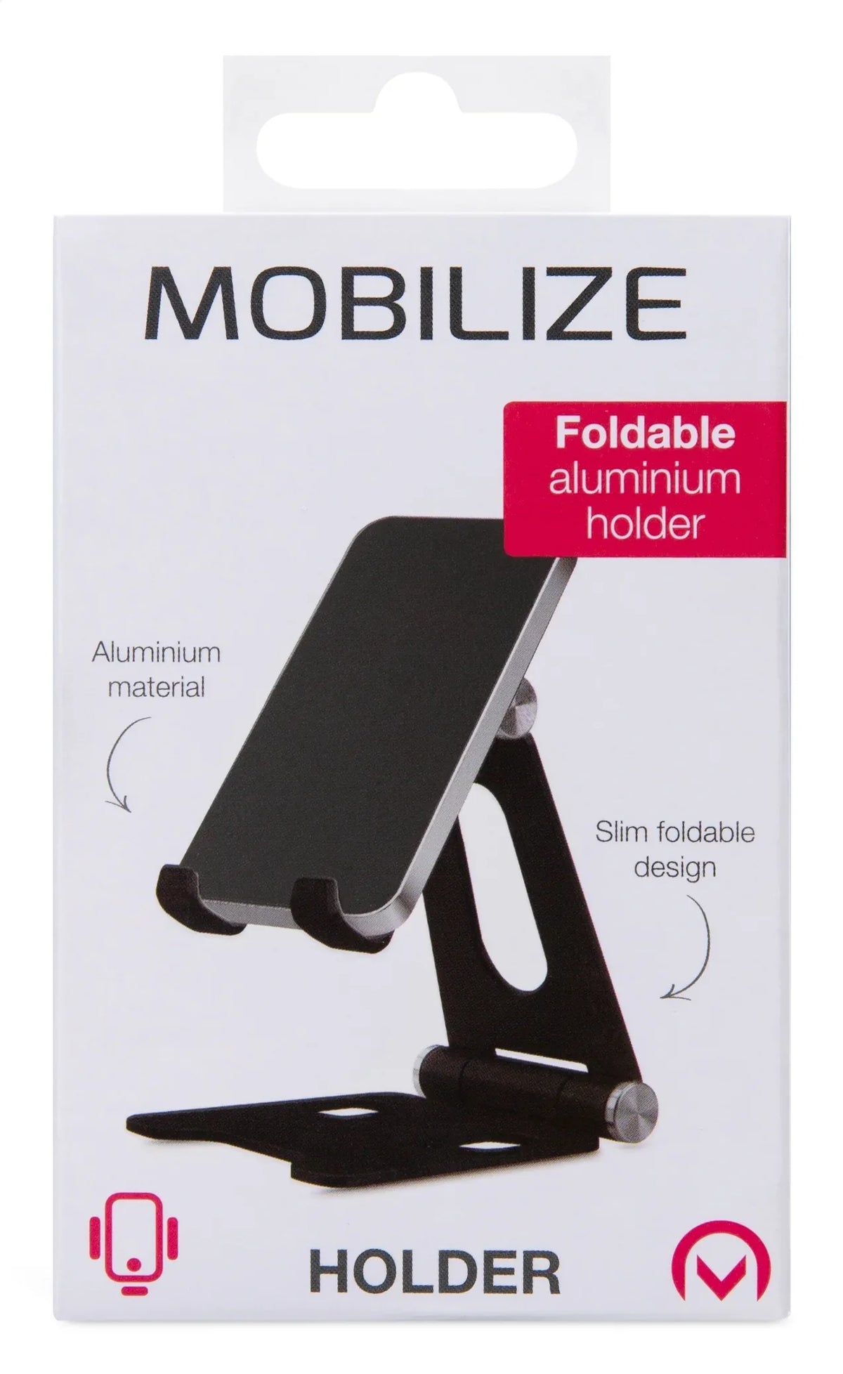 Mobilize Foldable Aluminium Phone Holder Black - Essentify