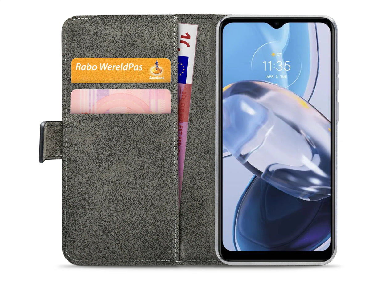 Mobilize Classic Gelly Wallet Book Case Motorola Moto E22 4G/E22I 4G Black - Essentify