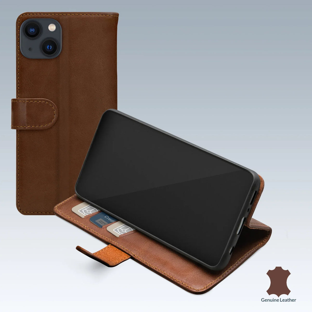 Mobilize Leather Wallet Apple Iphone 13 Mini Brown - Essentify