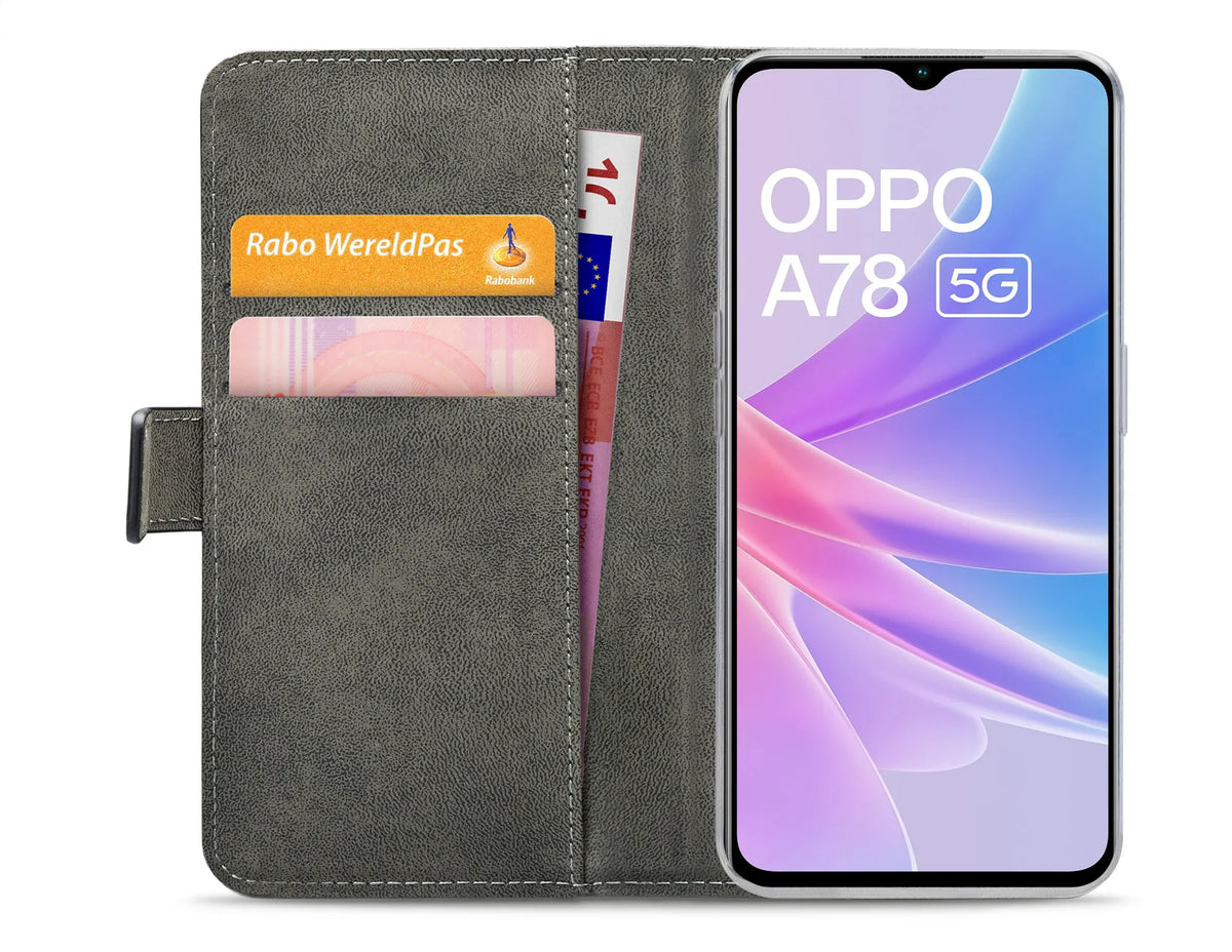 Mobilize Classic Gelly Wallet Book Case Oppo A78 5G Black - Essentify