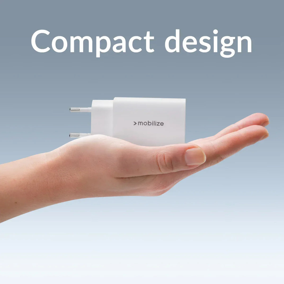 Mobilize Wall Charger 2X Usb-C Gan 45W With Pd/Pps White - Essentify