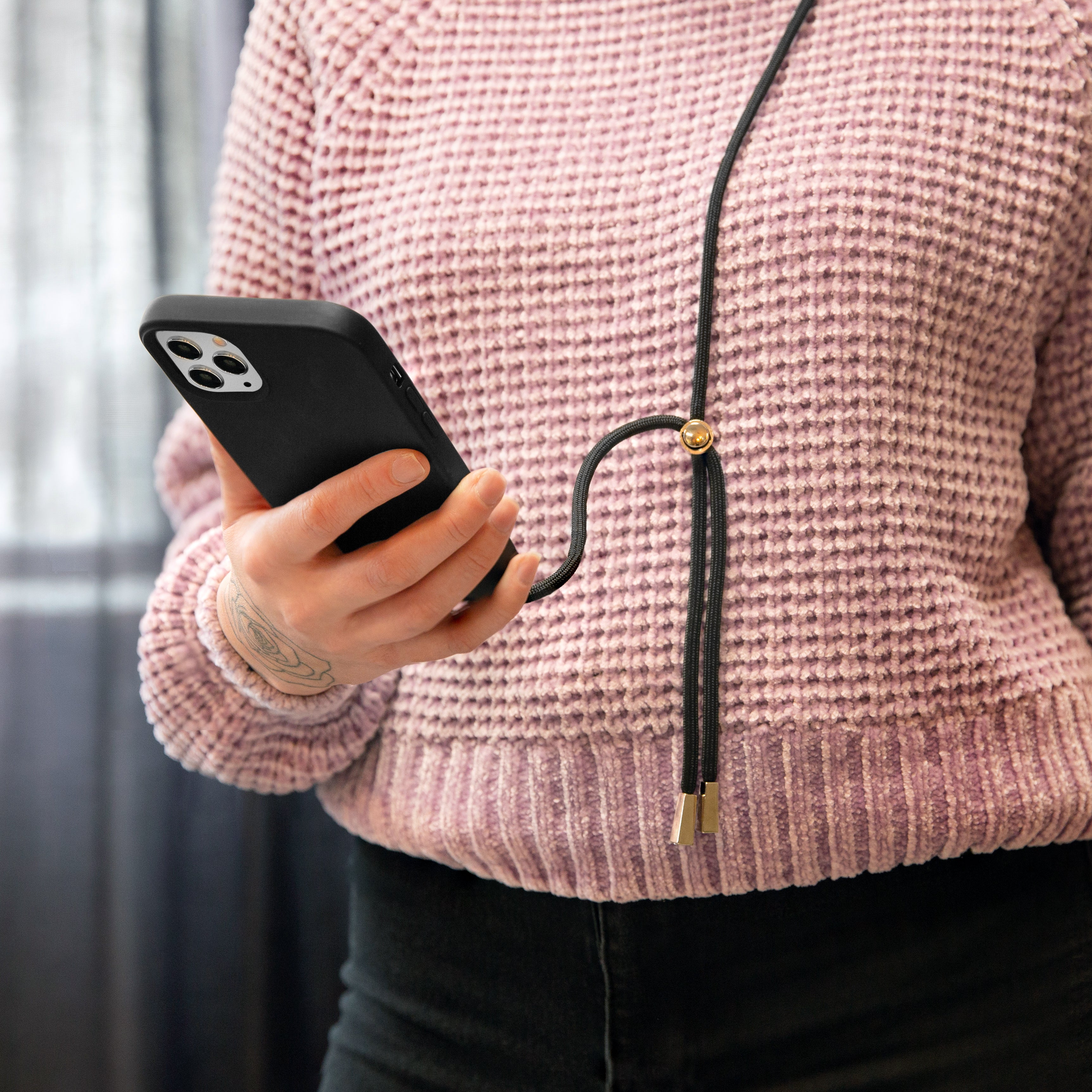 Mobilize Lanyard Gelly Case For Apple Iphone 15 Pro Max Black