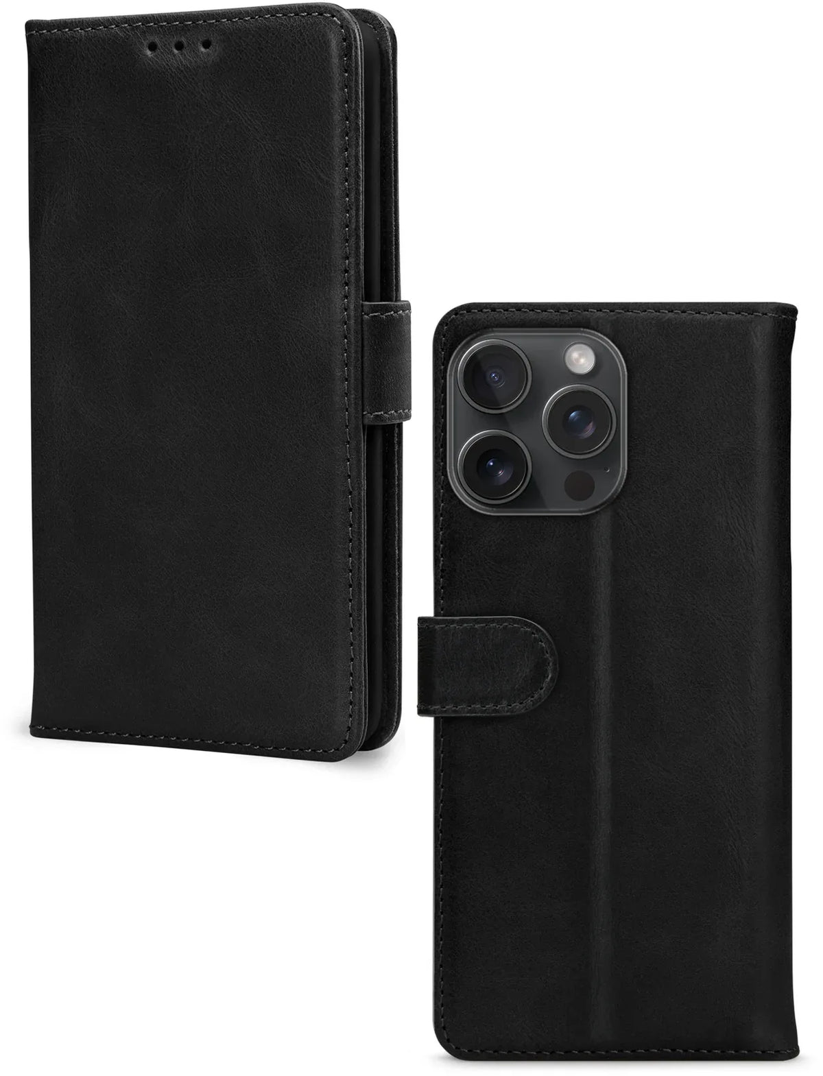 Mobilize Leather Wallet Apple Iphone 15 Pro Max Black - Essentify