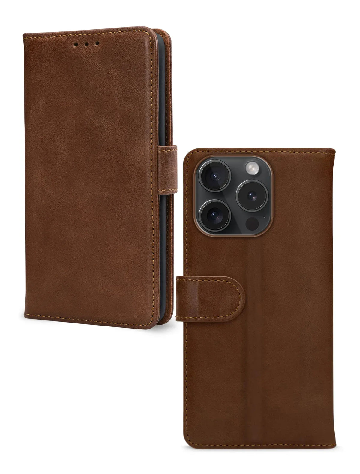 Mobilize Leather Wallet Apple Iphone 15 Pro Brown - Essentify