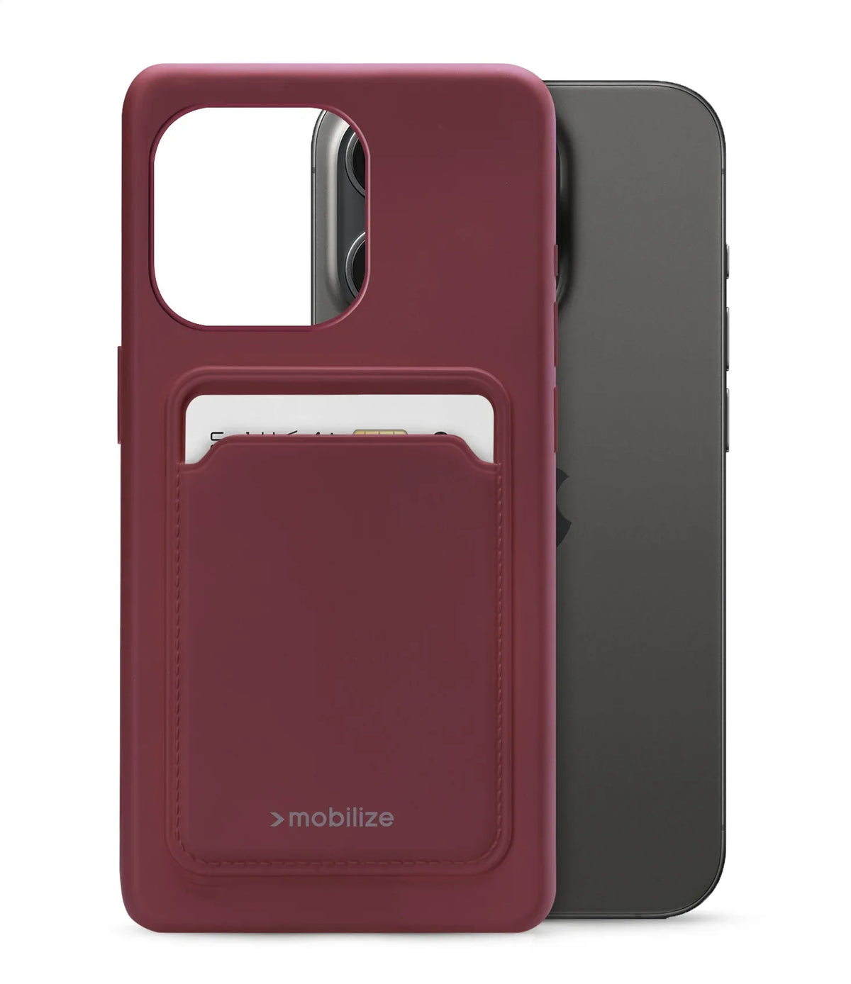 Mobilize Rubber Gelly Card Case Apple Iphone 15 Pro Matt Bordeaux - Essentify