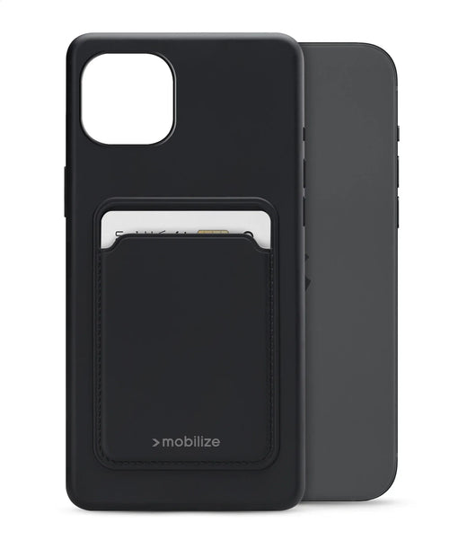 Mobilize Rubber Gelly Card Case Apple Iphone 15 Plus Matt Black - Essentify