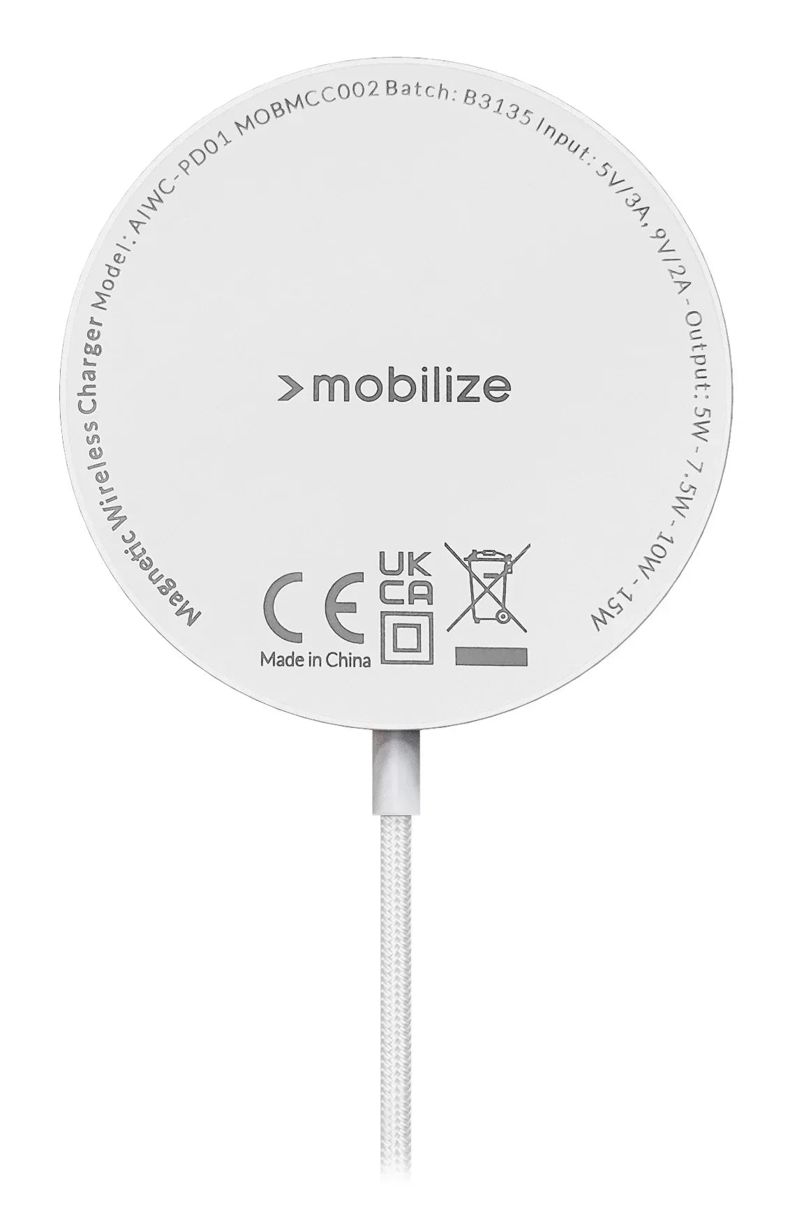 Mobilize Strong Magnetic Wireless Charger Magsafe Compatible 15W White - Acrylic - Essentify