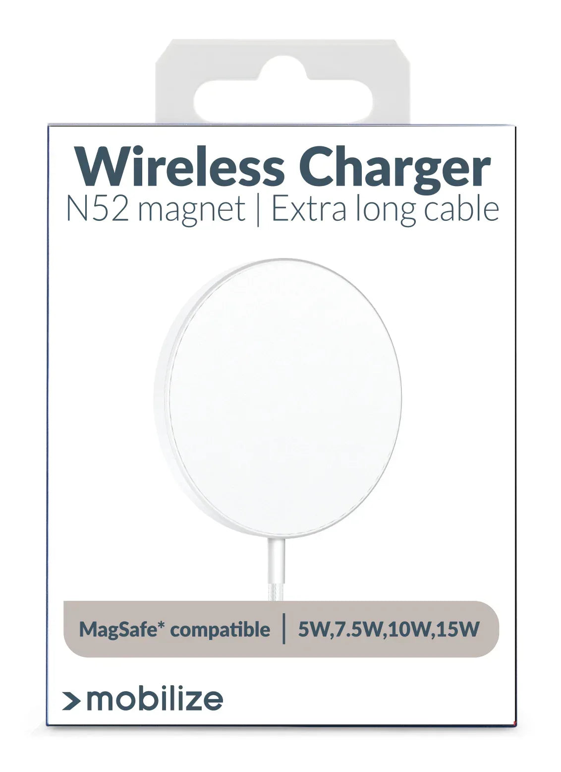 Mobilize Strong Magnetic Wireless Charger Magsafe Compatible 15W White - Acrylic - Essentify