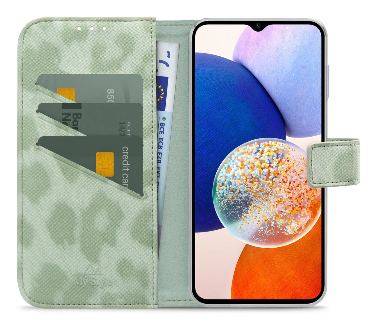 My Style Flex Wallet For Samsung Galaxy A14 4G/5G Green Leopard - Essentify