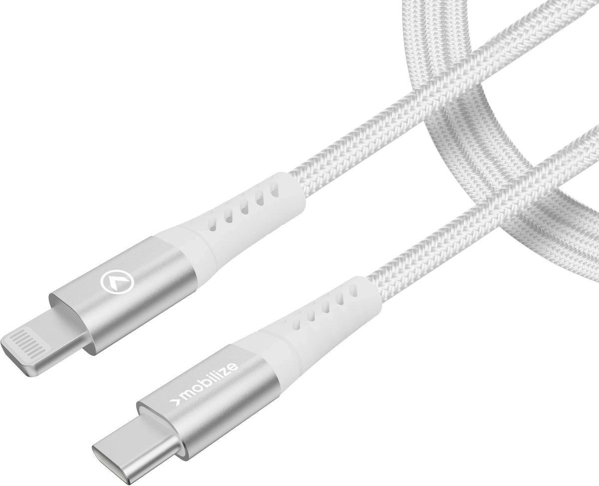 Mobilize Strong Nylon Cable Usb-C To Usb-C 2M. 100W White - Essentify