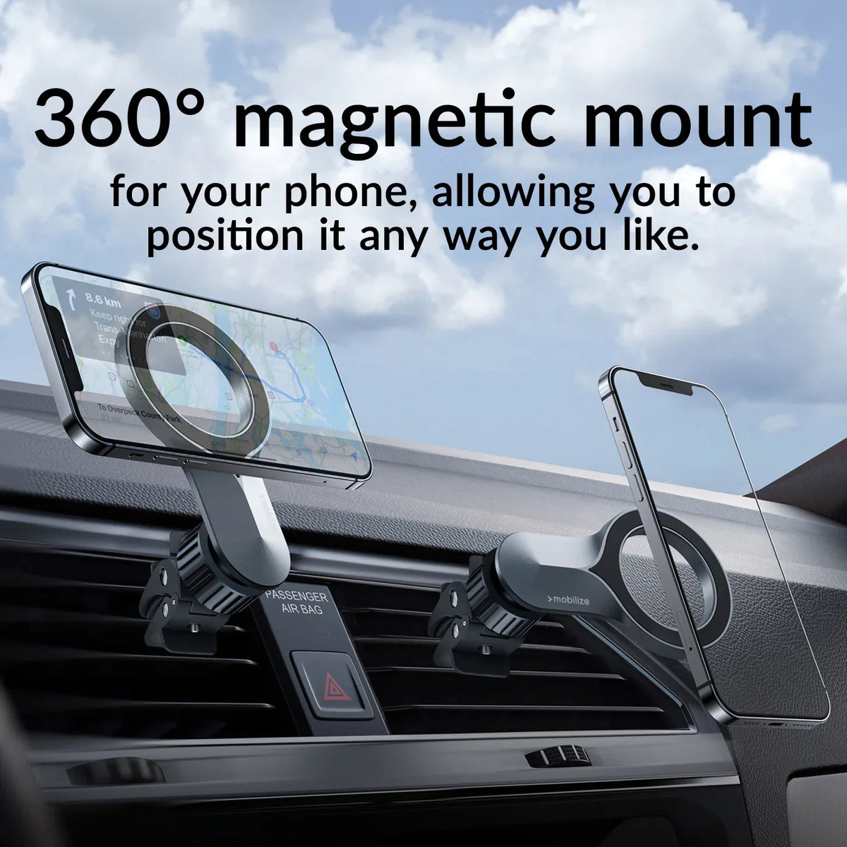 Mobilize Magsafe Airvent Holder Black - Essentify