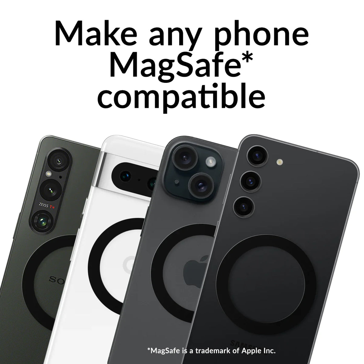 Mobilize Magsafe Compatible Metal Ring Black (2-Pack) - Essentify