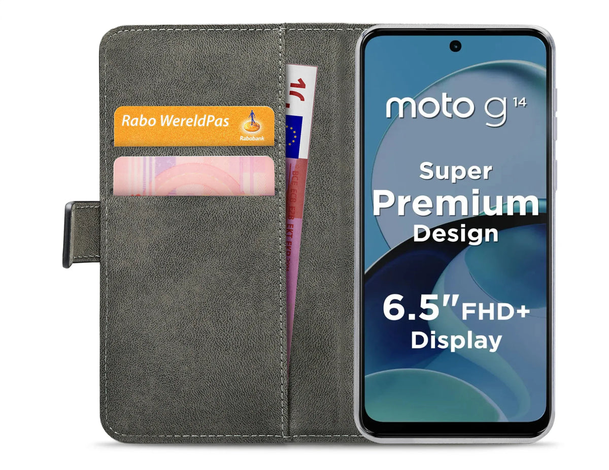 Mobilize Classic Gelly Wallet Book Case Motorola Moto G14 Black - Essentify