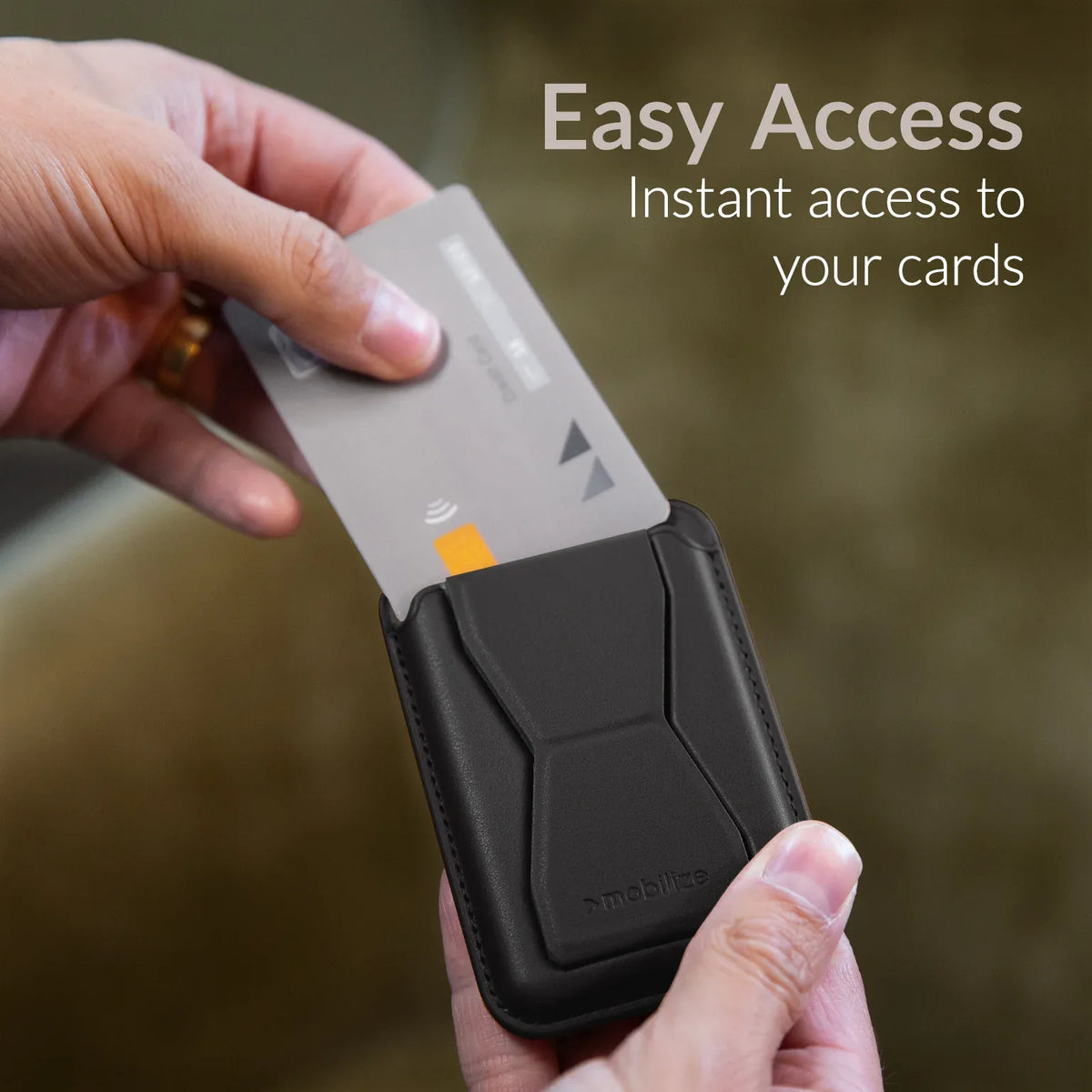 Mobilize Magsafe Compatible Magnet Card Holder Black - Essentify