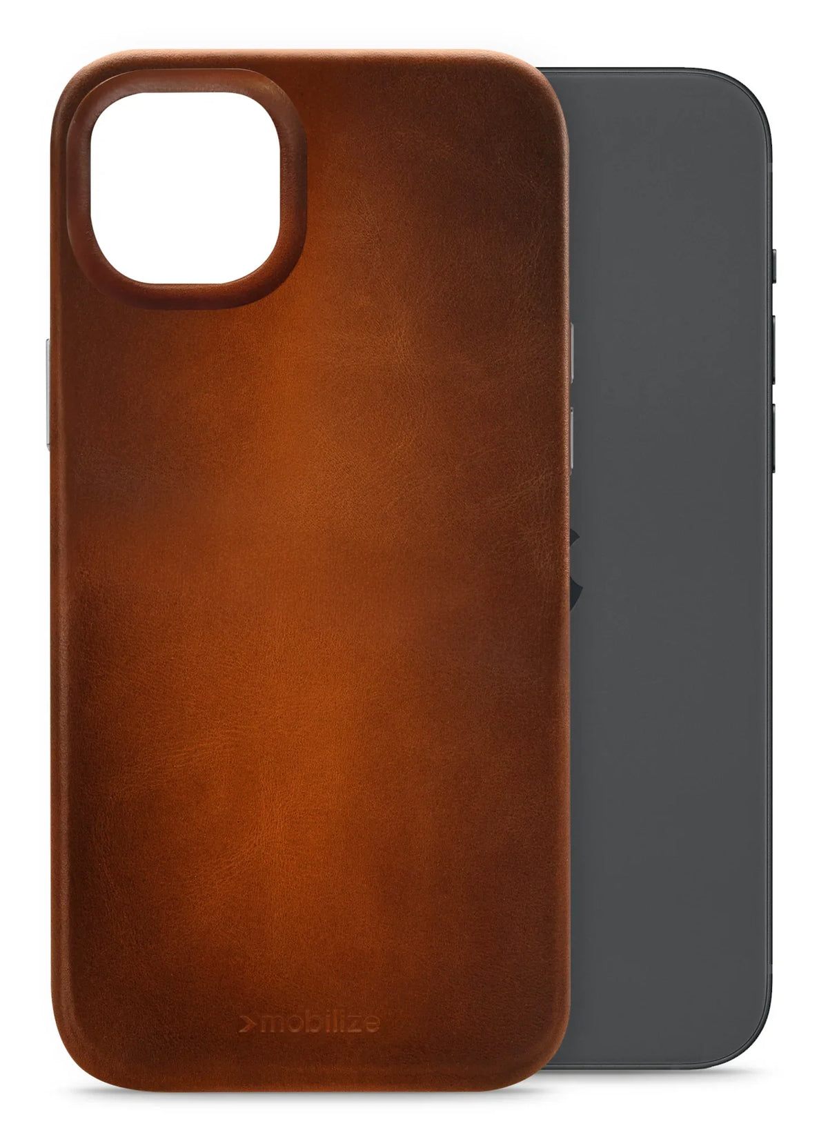Mobilize Magsafe Compatible Premium Leather Case Apple Iphone 15 Plus Burned Cognac - Essentify