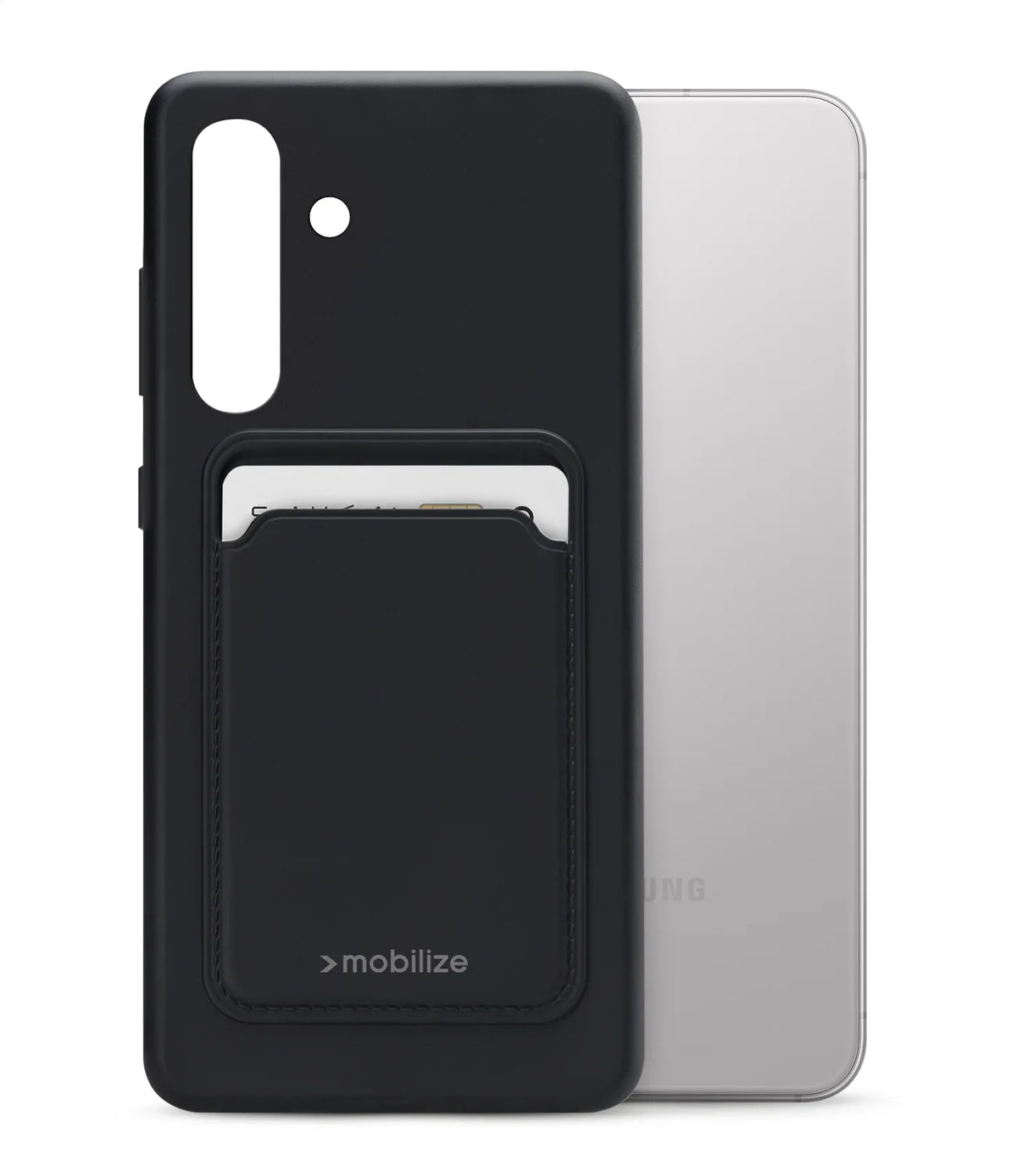 Mobilize Rubber Gelly Card Case Samsung Galaxy S24 5G/S25 5G Matt Black - Essentify
