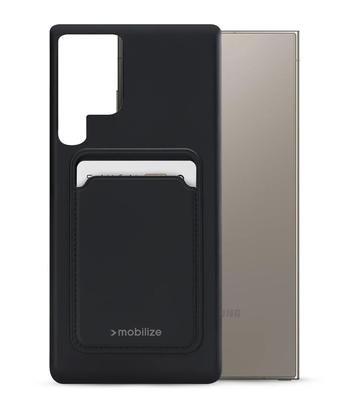 Mobilize Rubber Gelly Card Case Samsung Galaxy S24 Ultra 5G Matt Black - Essentify