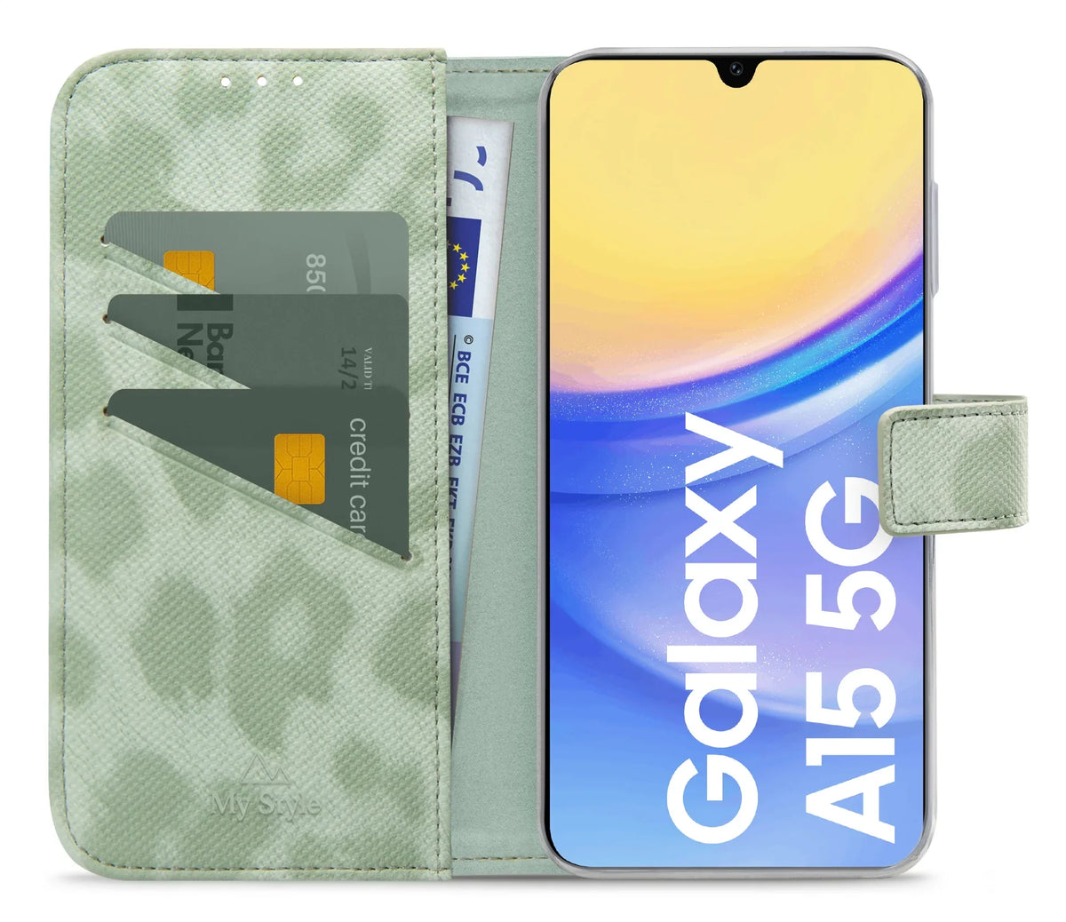 My Style Flex Wallet For Samsung Galaxy A15 4G/5G Green Leopard - Essentify