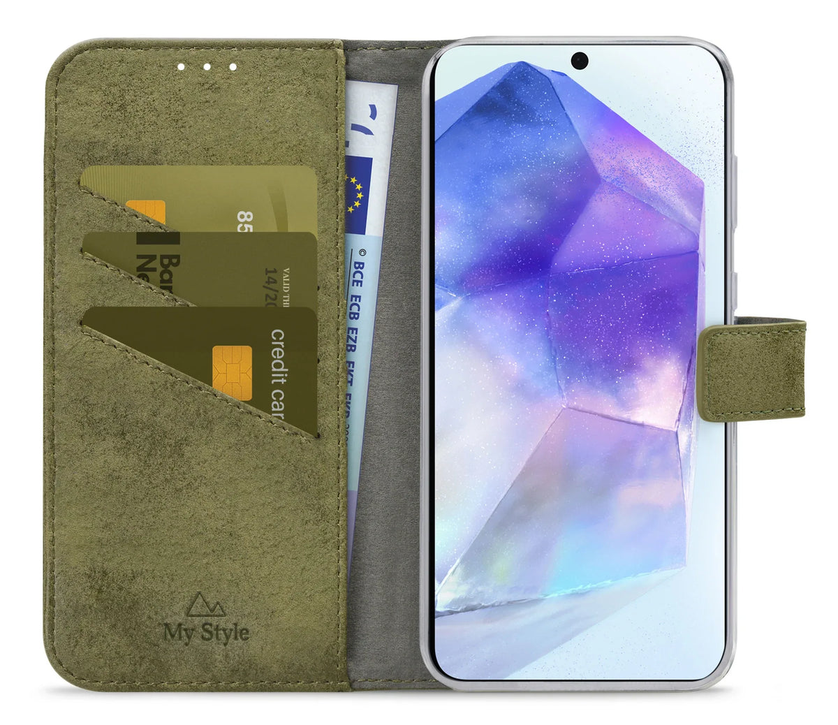 My Style Flex Wallet For Samsung Galaxy A55 5G Olive - Essentify
