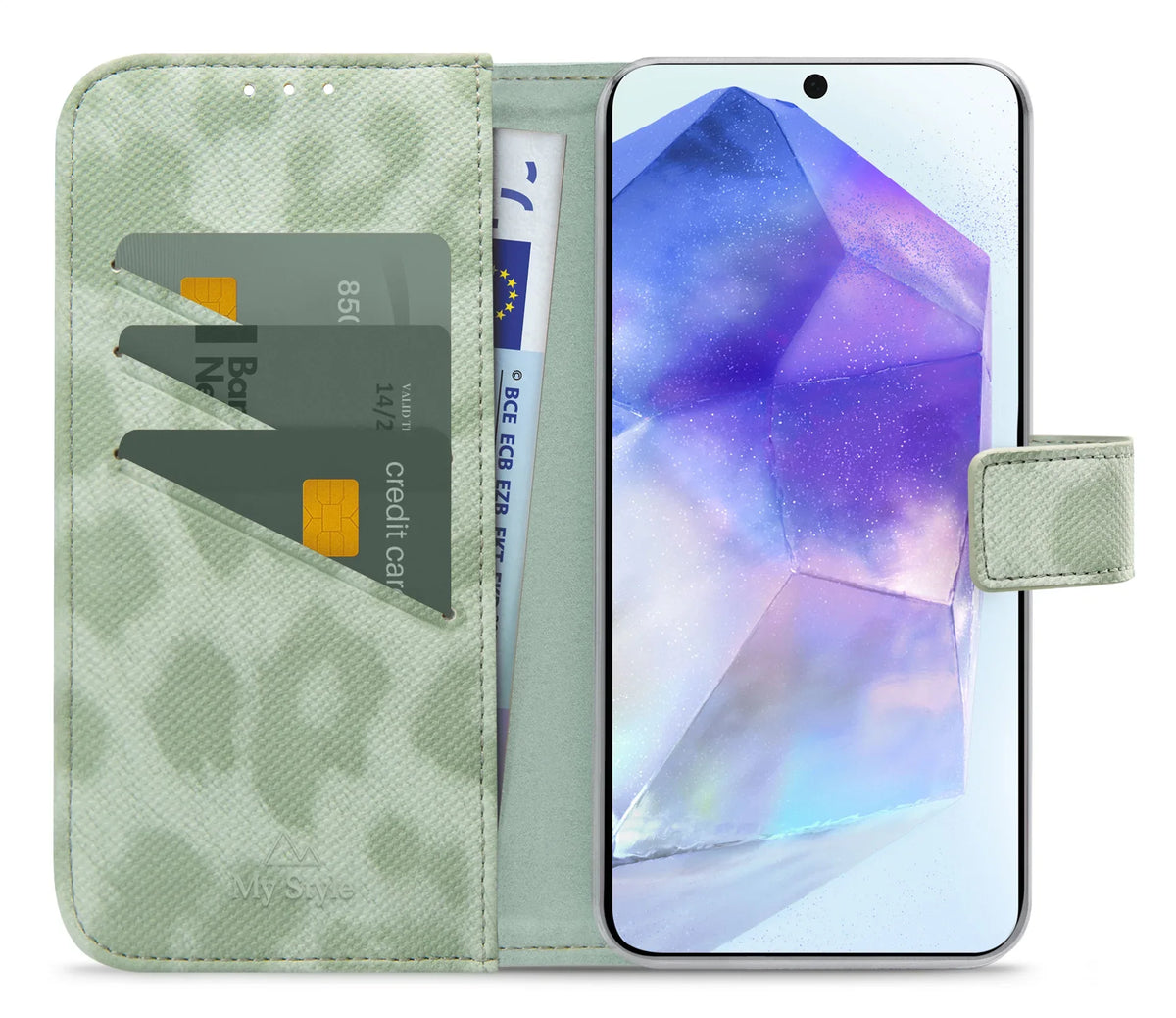 My Style Flex Wallet For Samsung Galaxy A55 5G Green Leopard - Essentify