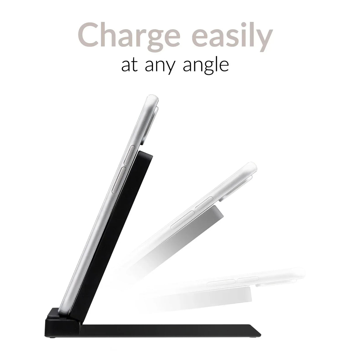 Mobilize Wireless Fast Charger Foldable 5W/7.5W/10W/15W Pu Leather Black - Essentify
