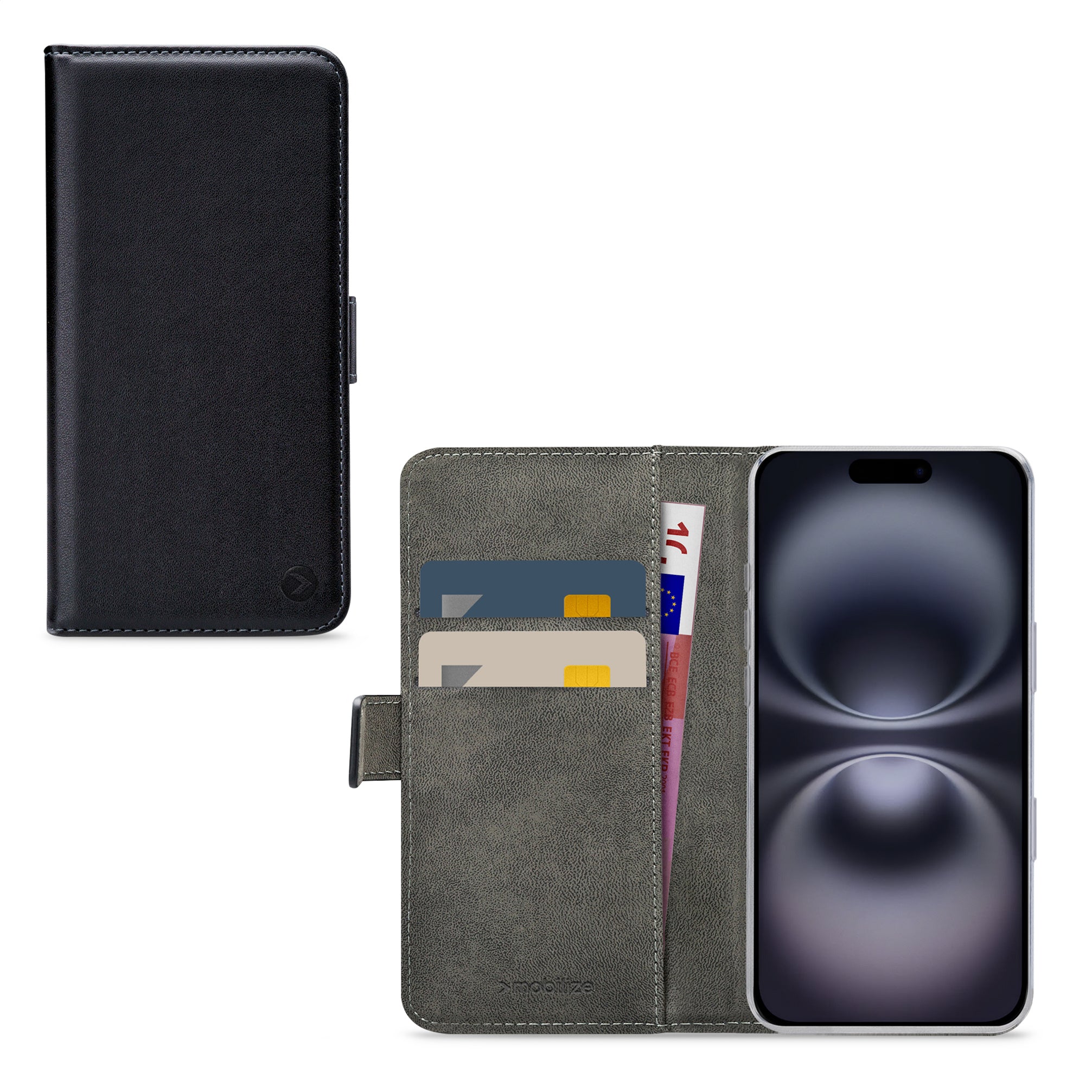 Mobilize Classic Gelly Wallet Book Case Apple Iphone 16 Black