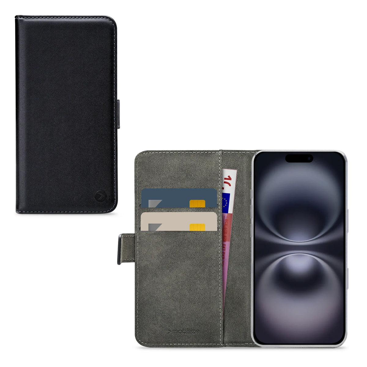 Mobilize Classic Gelly Wallet Book Case Apple Iphone 16 Black - Essentify