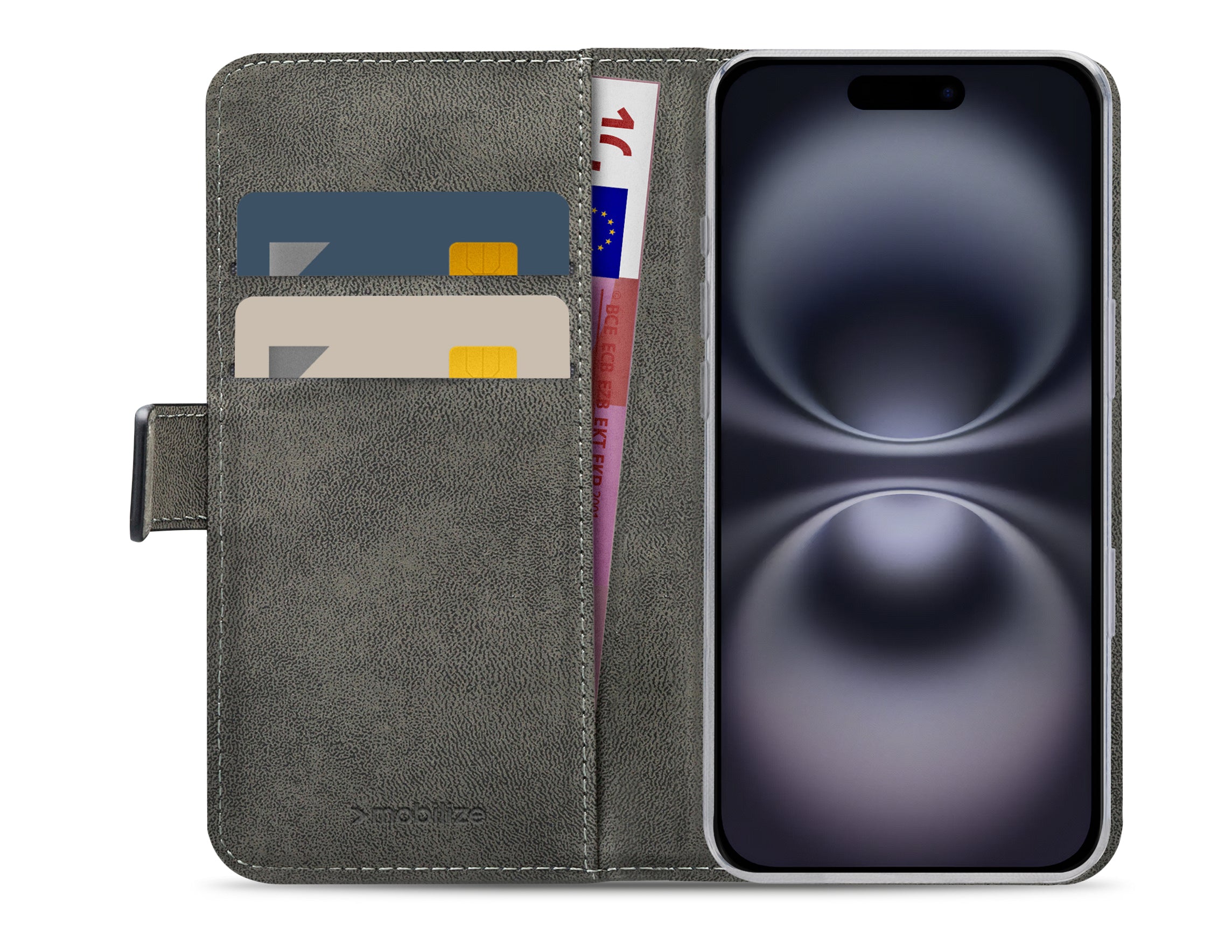 Mobilize Classic Gelly Wallet Book Case Apple Iphone 16 Black