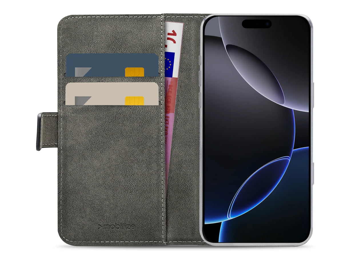 Mobilize Classic Gelly Wallet Book Case Apple Iphone 16 Pro Max Black - Essentify