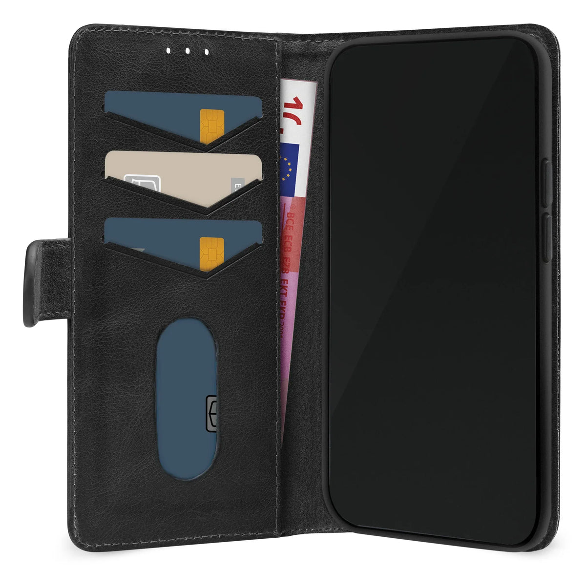 Mobilize Leather Wallet Apple Iphone 16 Pro Max Black - Essentify