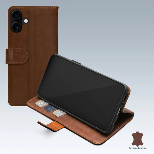 Mobilize Leather Wallet Apple Iphone 16 Brown - Essentify
