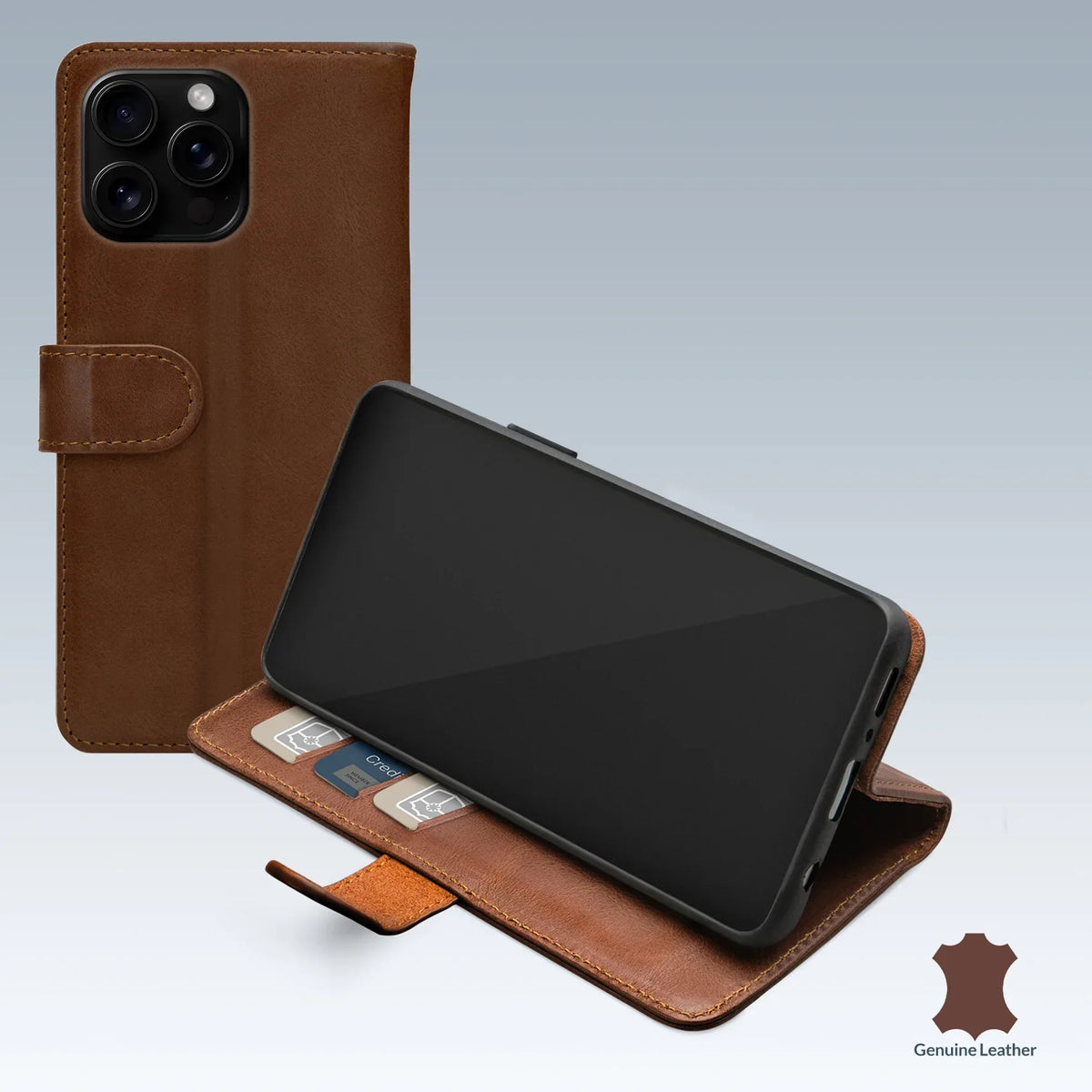Mobilize Leather Wallet Apple Iphone 16 Pro Brown - Essentify