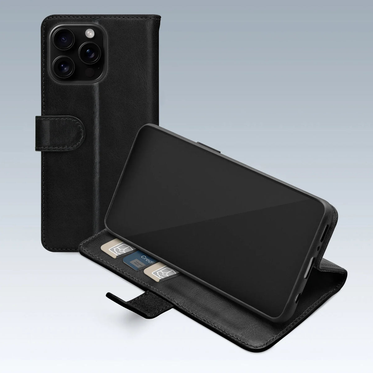 Mobilize Premium Gelly Wallet Book Case Apple Iphone 16 Pro Max Black - Essentify