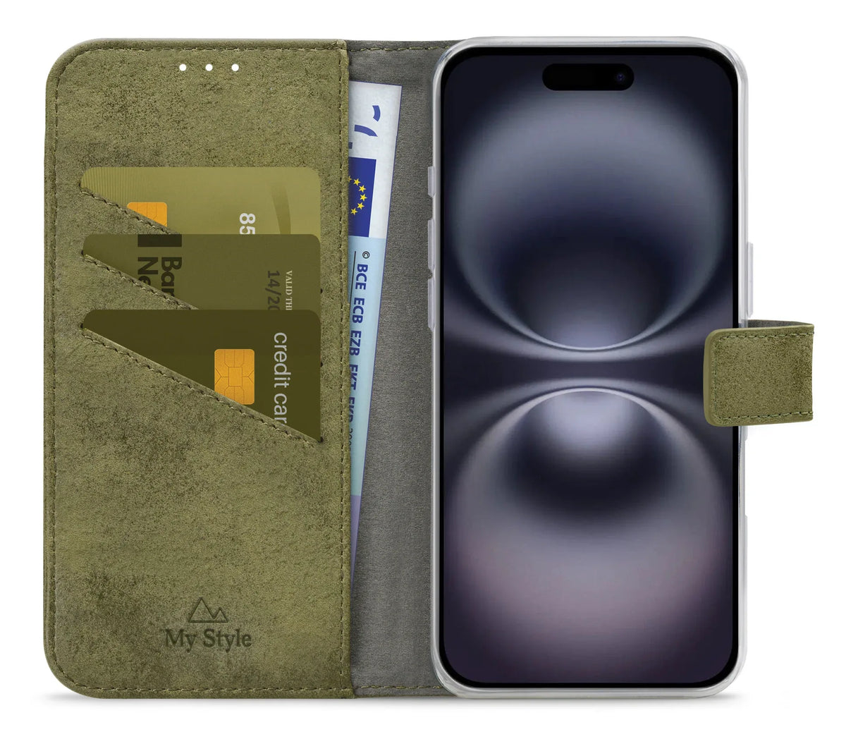 My Style Flex Wallet For Apple Iphone 16 Olive - Essentify