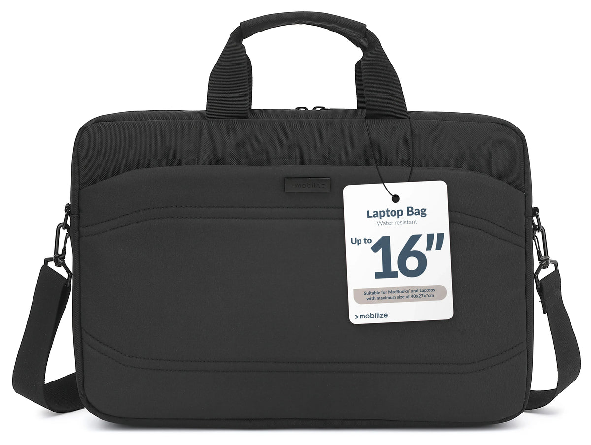 Mobilize Waterresistant Laptop Bag Up To 16Inch Black - Essentify