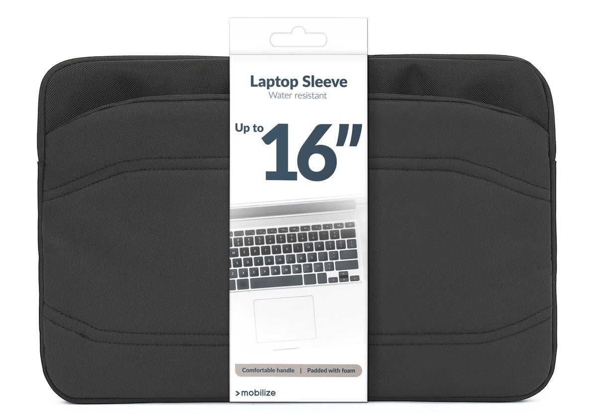 Mobilize Waterresistant Laptop Sleeve Up To 16Inch Black - Essentify