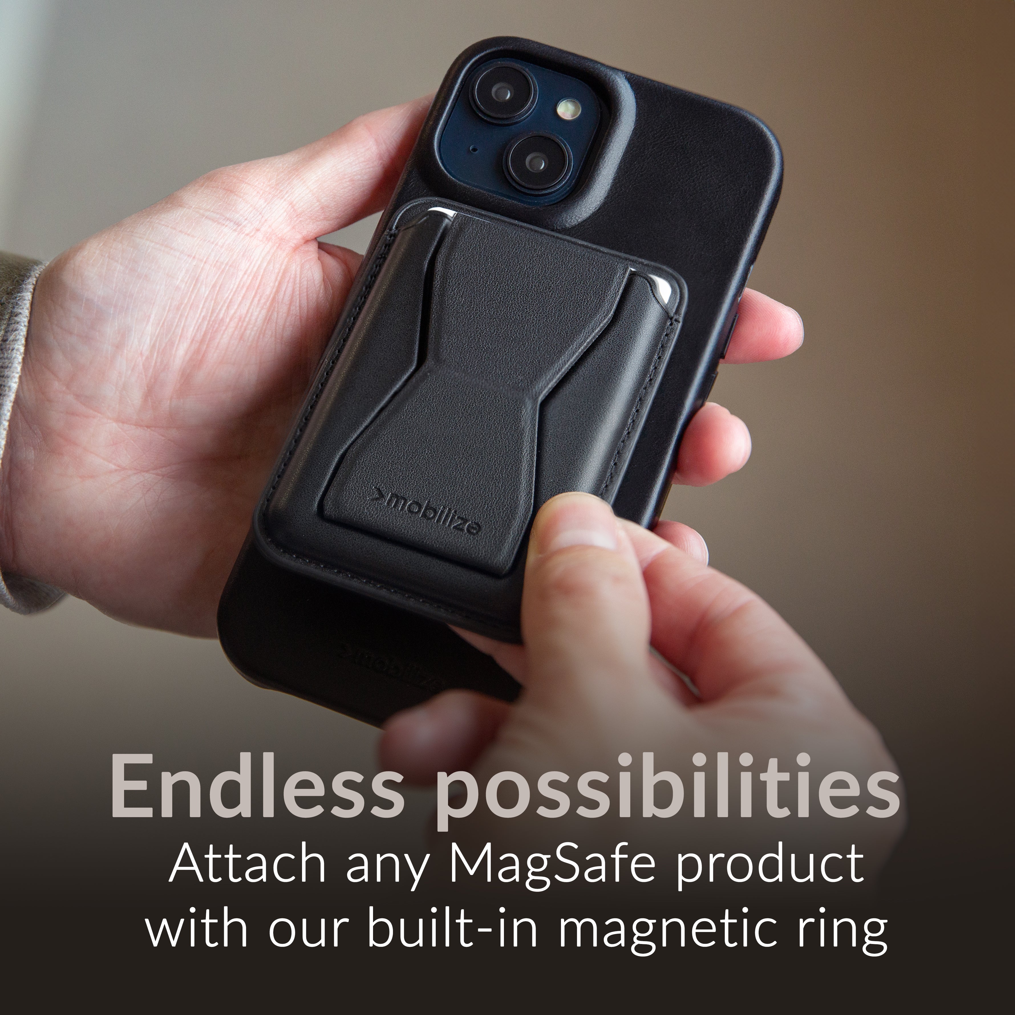 Mobilize Magsafe Compatible Premium Leather Case Apple Iphone 16 Black