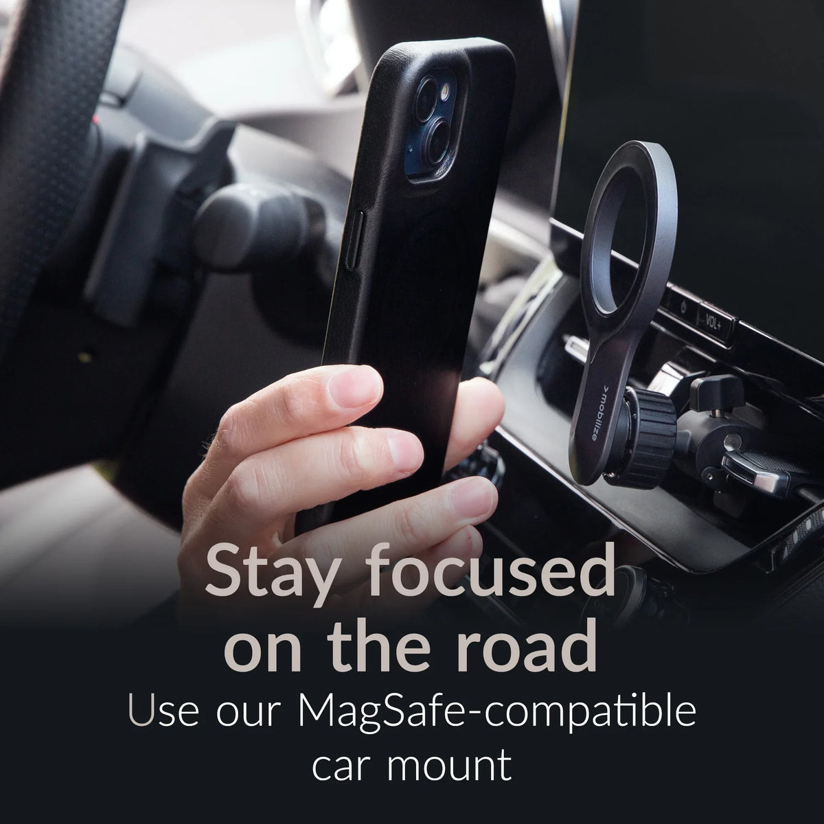 Mobilize Magsafe Compatible Premium Leather Case Apple Iphone 16 Pro Max Black - Essentify