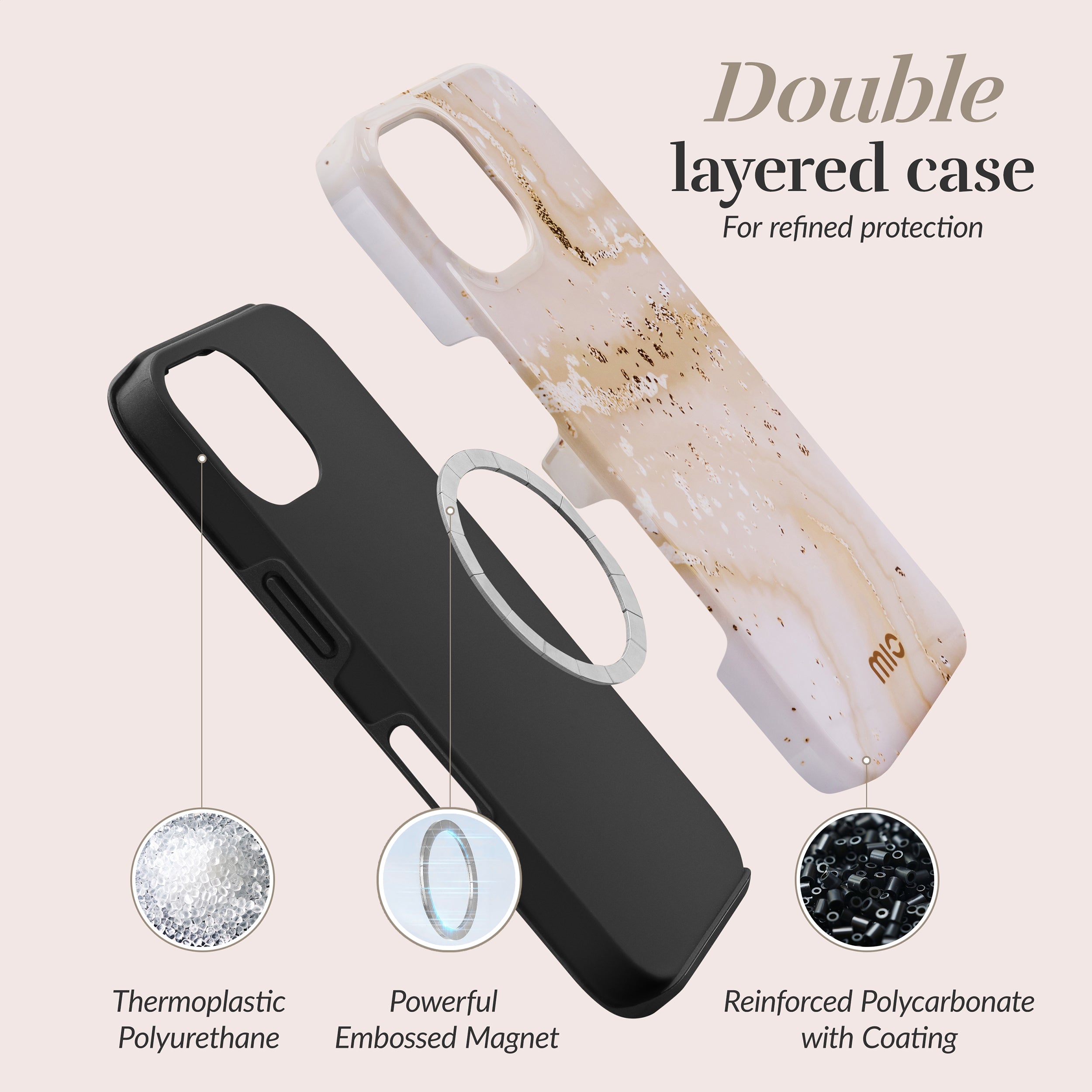 Mio By Mobilize Mio Gold Marble Magsafe Compatible For Iphone 16