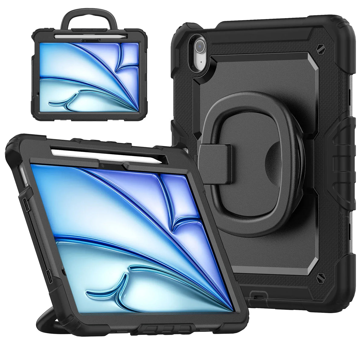 Mobilize Rotating Defender Case Stand Function For Apple Ipad Air 11 (2024/2025) Black - Essentify