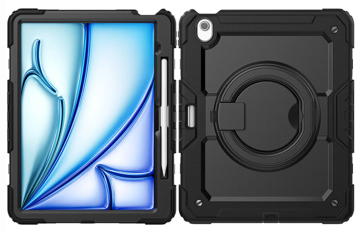 Mobilize Rotating Defender Case Stand Function For Apple Ipad Air 13 (2024/2025) Black - Essentify