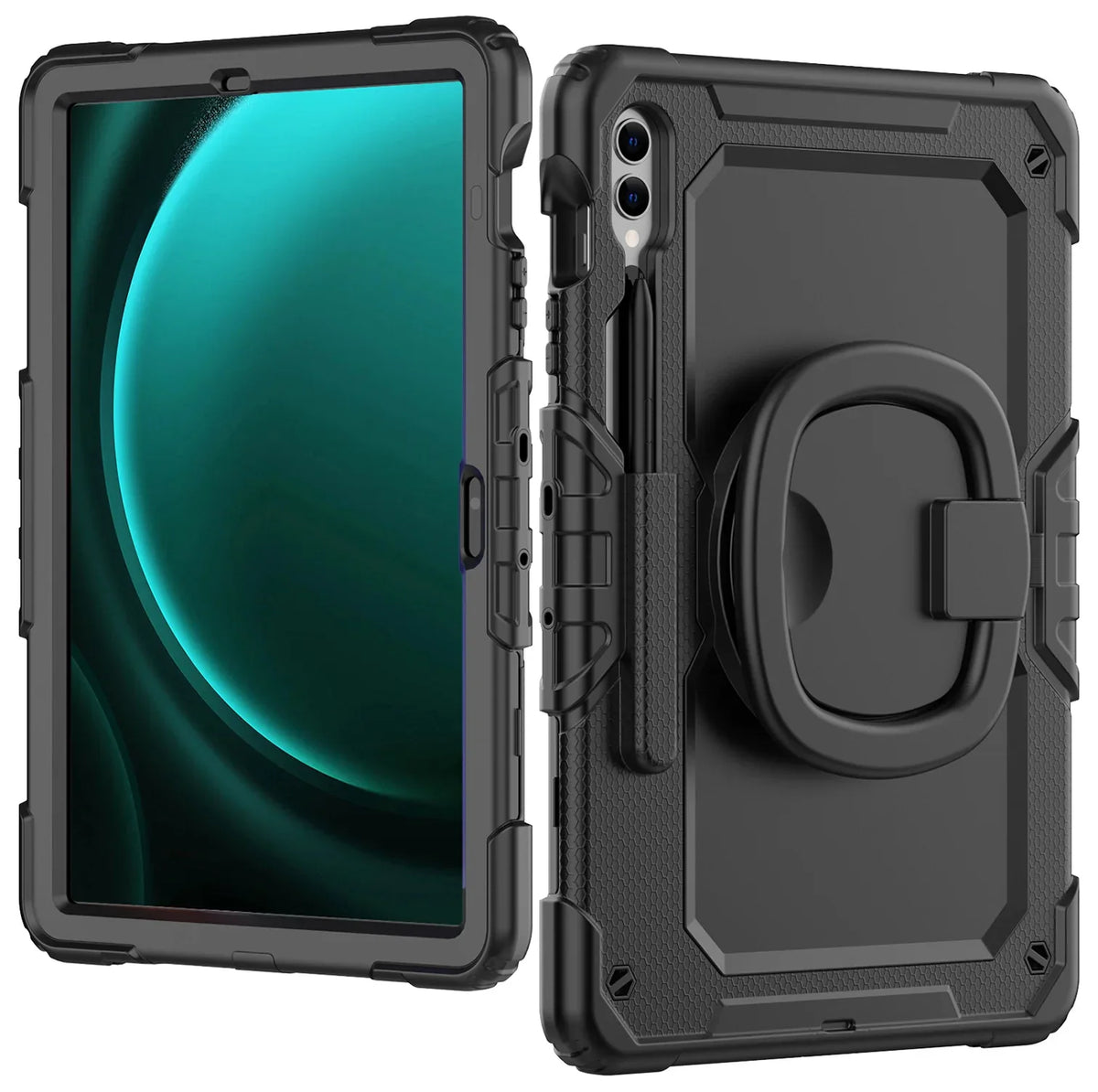 Mobilize Rotating Defender Case Stand Function For Samsung Galaxy Tab S9+/S9 Fe+/S10+ 12.4 Black - Essentify