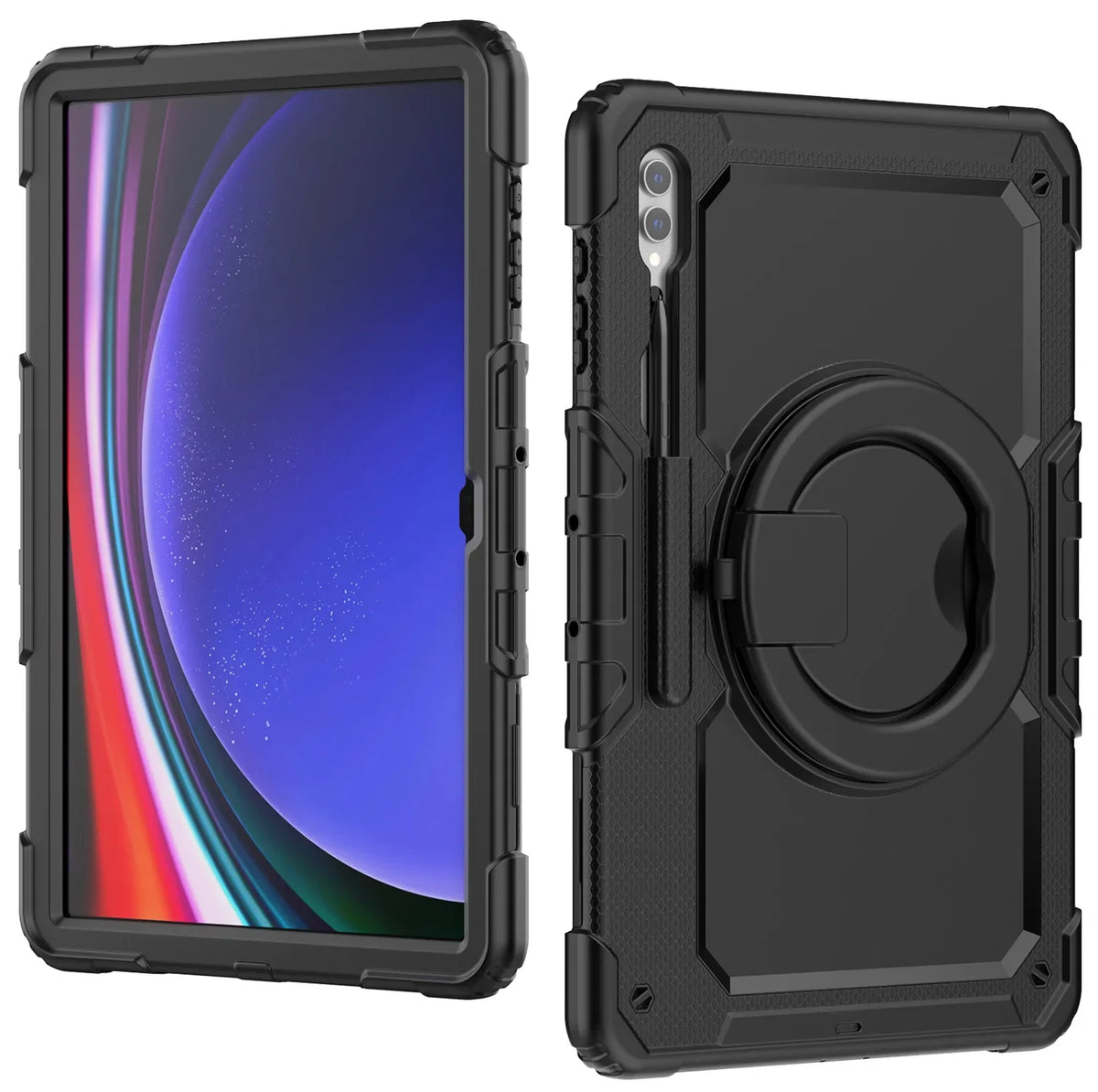 Mobilize Rotating Defender Case Stand Function For Samsung Galaxy Tab S9 Ultra/S10 Ultra 14.6 Black - Essentify