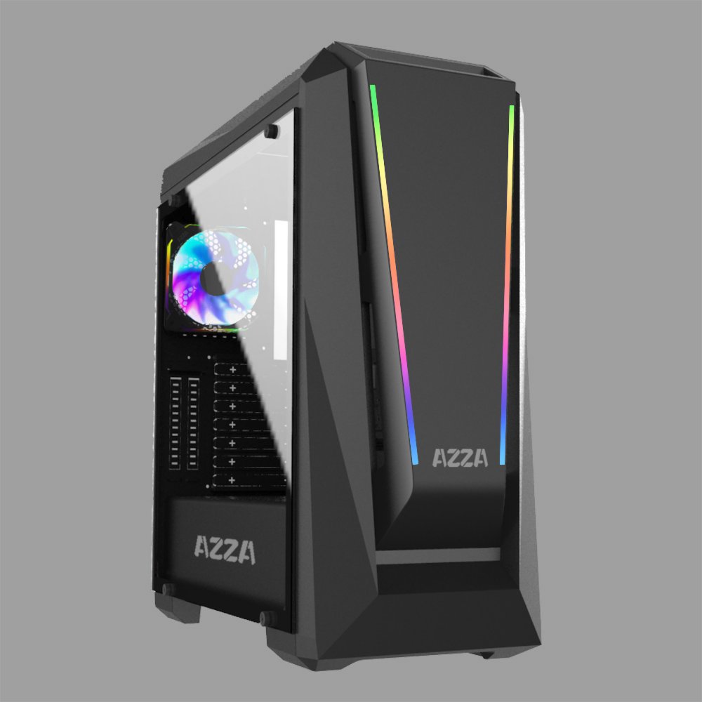 Azza Chroma 410A RGB | Midi Tower Case | Zwart